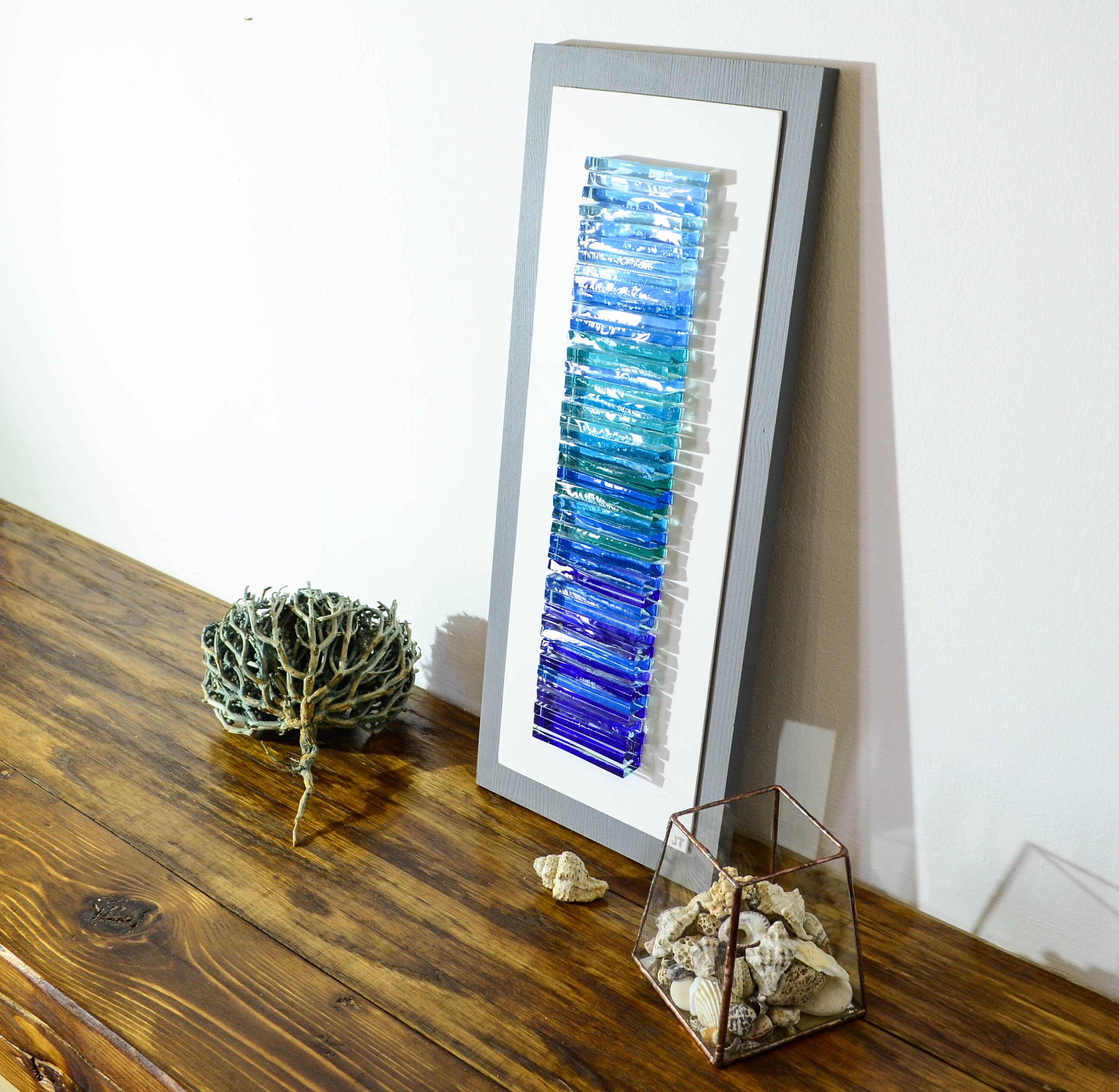 Modern Art Vertical Wall Art Fused Glass Wall Art Abstract Etsy Australia