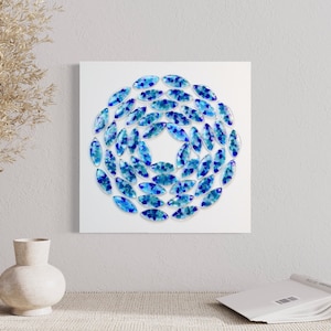 Glass wall art Modern glass art Ocean glass wall art Fused glass wall art Coastal wall art blue wall art Contemporary glass wall art