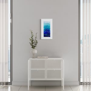 Modern Fused Glass Ocean Wall Art – Blue Coastal Vertical Glass Panel – 3D Textured Wave Sculpture – Contemporary Beach House Decor image 20