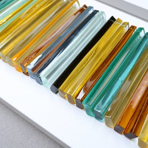 Glass art Modern wall art Fused glass art 3D wall art Modern glass wall art Set of three pieces image 6