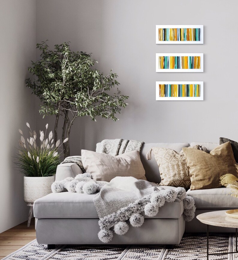 Glass art Modern wall art Fused glass art 3D wall art Modern glass wall art Set of three pieces image 1