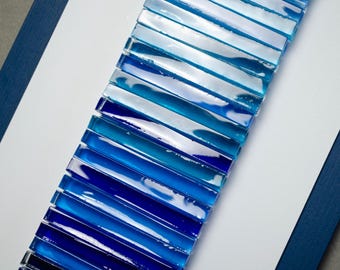3D wall art Wall sculpture Glass art Modern art Fused glass wall art Red wall art Contemporary art Living room wall art Office wall art