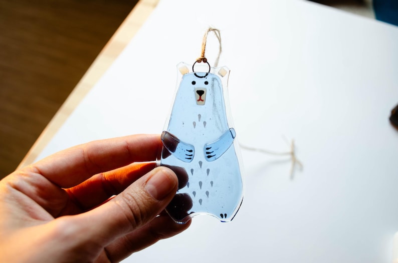 Bear Holiday ornaments Holiday decor Christmas decorations Fused glass ornaments Glass ornaments Christmas gifts Personalised ornaments image 20