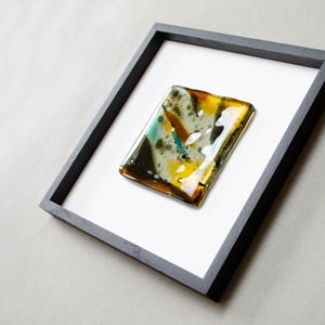 Modern Glass Art Set, Abstract Fused Glass Wall Panels, Contemporary Gallery Wall, Minimalist Framed Artwork, Designer Home Decor image 5