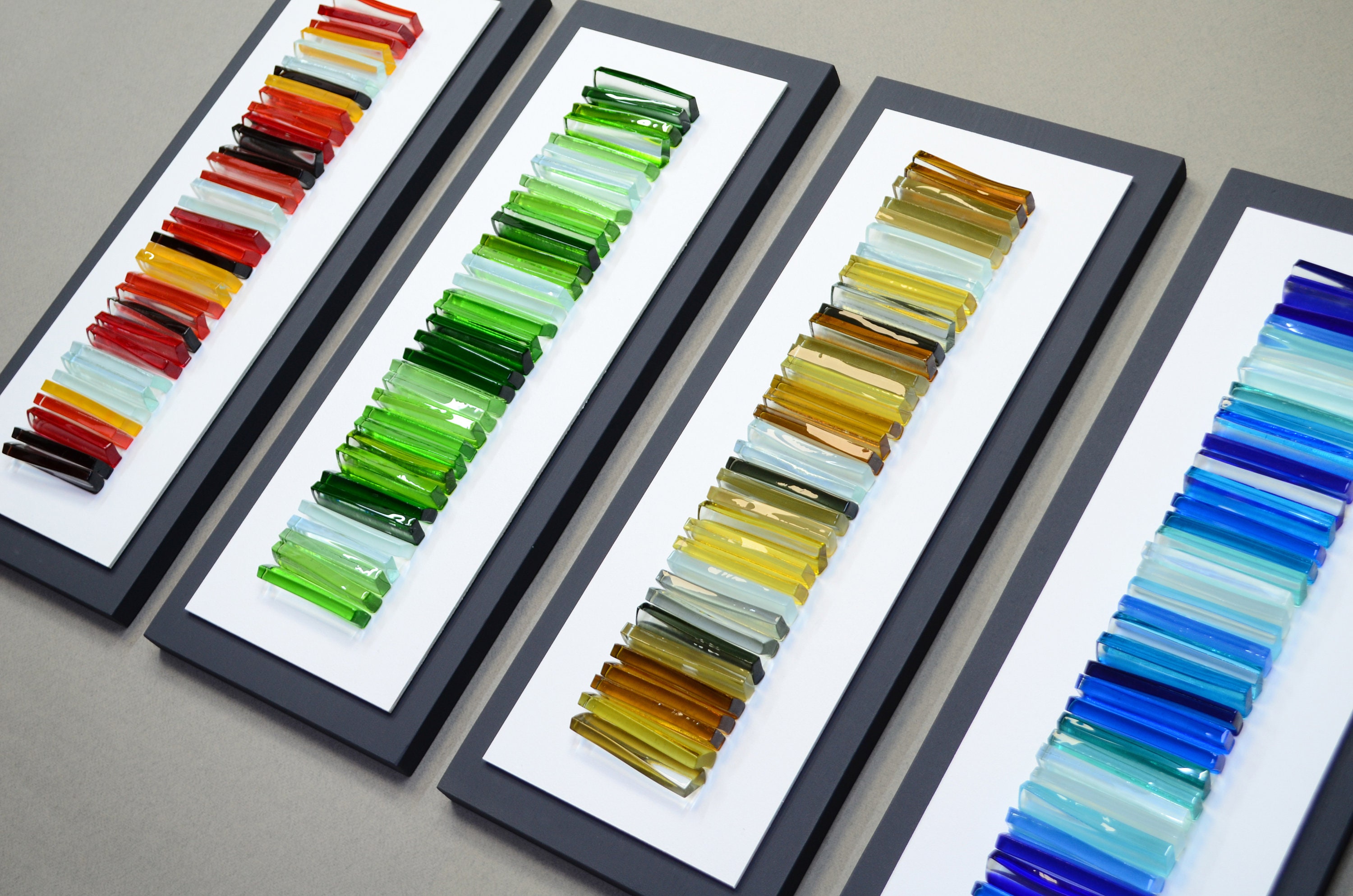 Modern glass art 3D wall art Green wall art Fused glass wall art Contemporary wall art Wall sculpture Horizontal panel Vertical panel