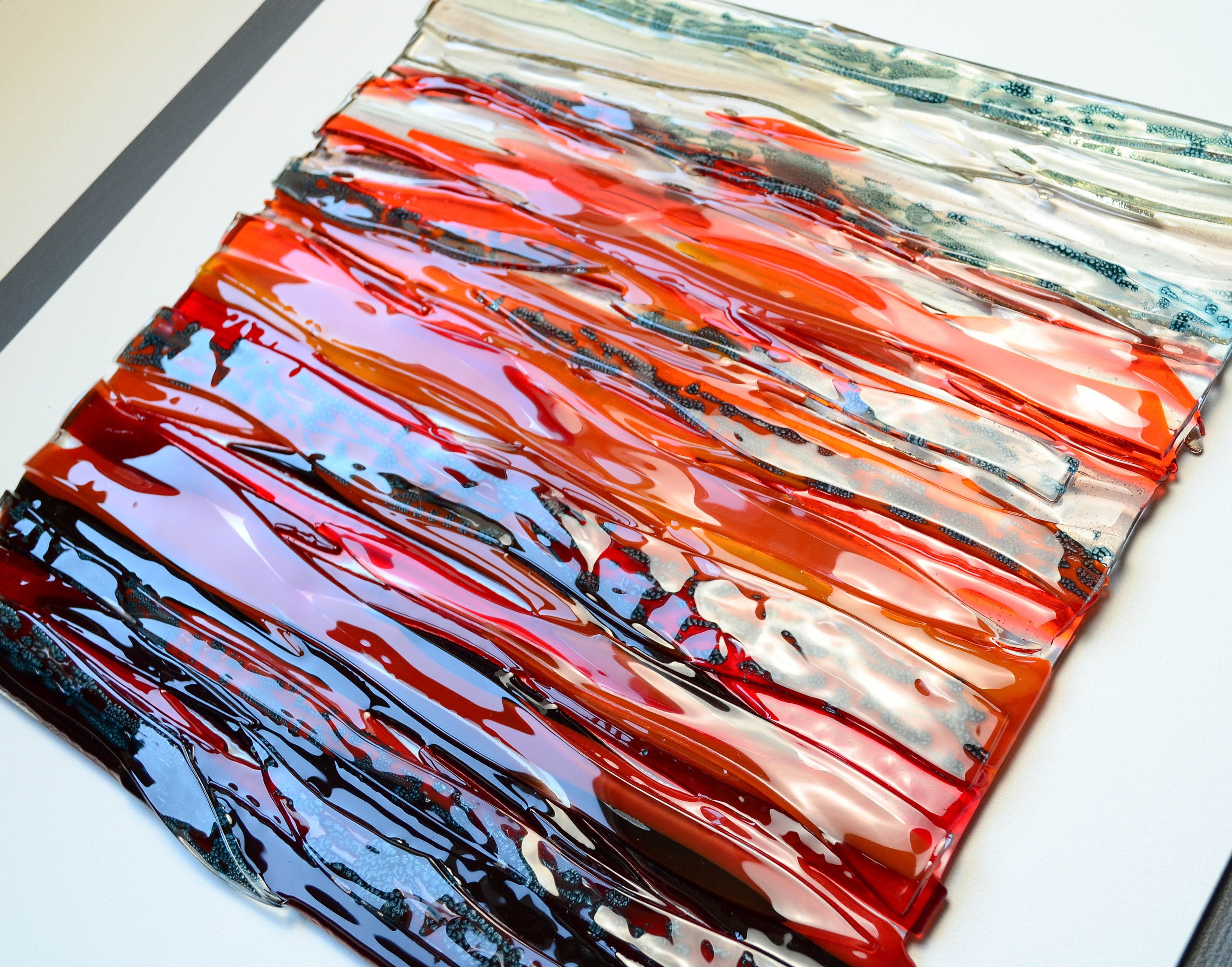 Abstract glass art Red wall art Modern glass art Glass art Etsy