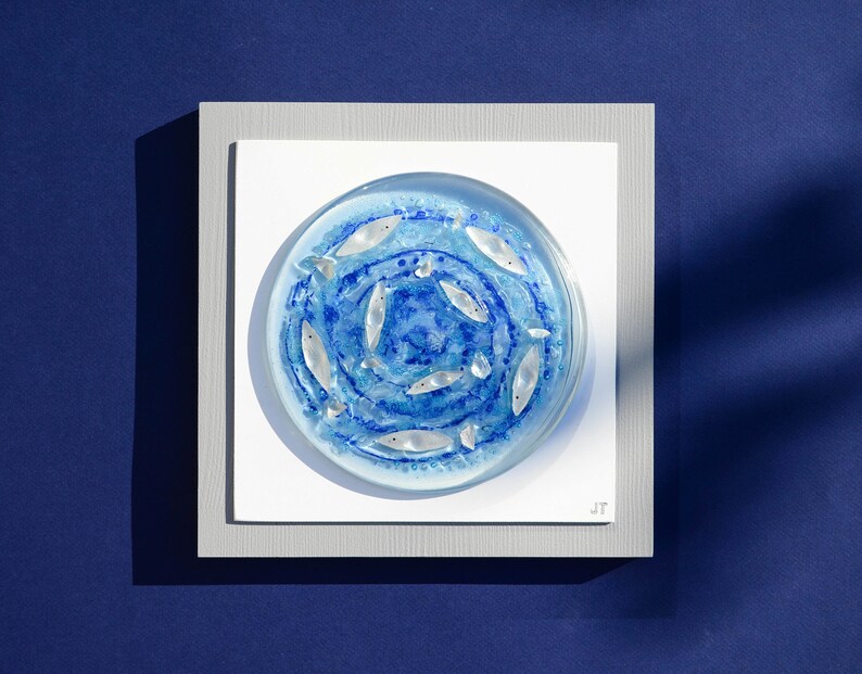 Bathroom wall art Glass art Coastal decor Ocean decor Fused | Etsy