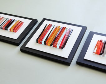 Modern glass art Fused glass wall art 3D wall art Wall sculpture Large wall art Office wall art Contemporary art Glass art