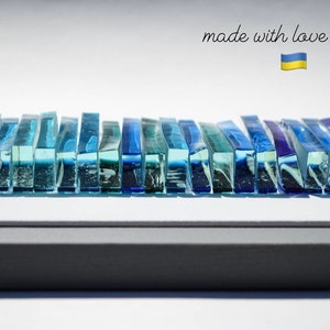 Modern art Vertical wall art Fused glass wall art Abstract wall art Ocean decor Coastal decor Beach wall art 3d wall art Aqua blue wall art