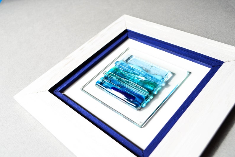 Glass Wall Art Ocean Art Ocean Glass Art Modern Art Fused Etsy