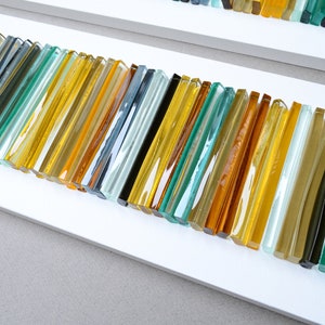 Glass art Modern wall art Fused glass art 3D wall art Modern glass wall art Set of three pieces image 5