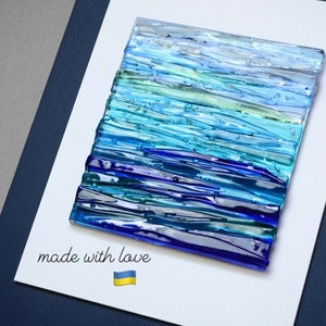 Glass wall art Ocean decor Coastal decor Beach wall art Ocean wall art Modern wall art Fused glass wall art Beach house decor Abstract art