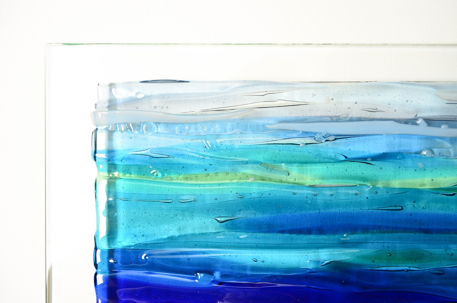 Glass Wall Art Large Ocean Art Fused Glass Wall Art Coastal Decor