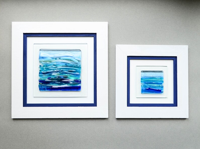 Glass Wall Art Ocean Art Ocean Glass Art Modern Art Fused Etsy