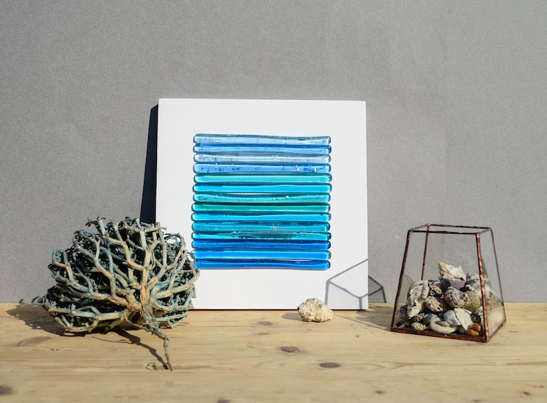 Fused Glass Wall Art Modern Wall Art Coastal Decor Beach Wall Etsy UK