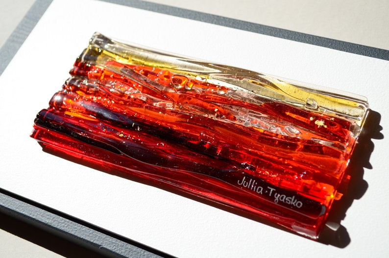 Glass Wall Art Modern Glass Art Contemporary Glass Art Fused Etsy