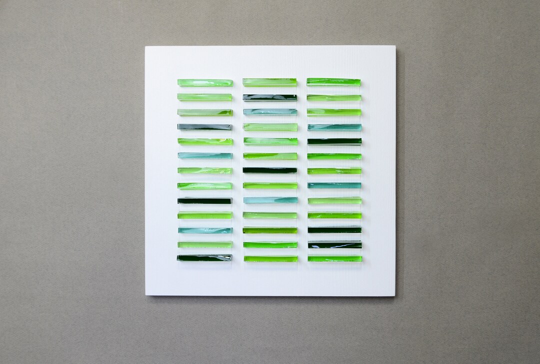 Modern Glass Art Green Glass Wall Art Fused Glass Wall Art Glass Art