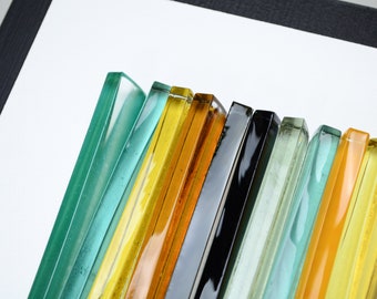 Glass wall art Modern glass art Fused glass wall art Wall sculpture Contemporary glass wall art Office wall art