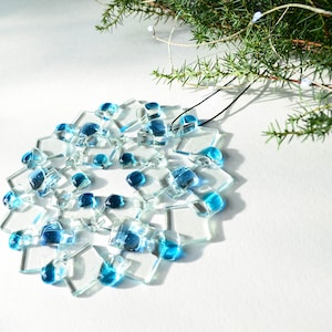 Holiday decor Snowflake Christmas decorations Holiday ornaments Fused glass ornaments Large snowflake Glass snowflake Christmas gifts