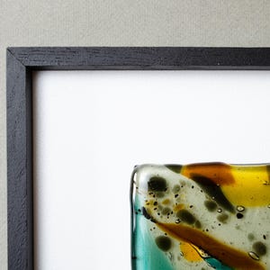 Modern Glass Art Set, Abstract Fused Glass Wall Panels, Contemporary Gallery Wall, Minimalist Framed Artwork, Designer Home Decor image 7