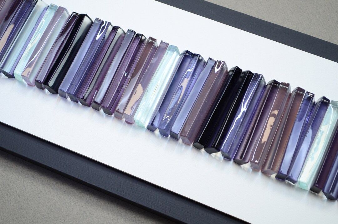 3D Wall Art Modern Glass Art Fused Glass Wall Art Purple Wall Art ...