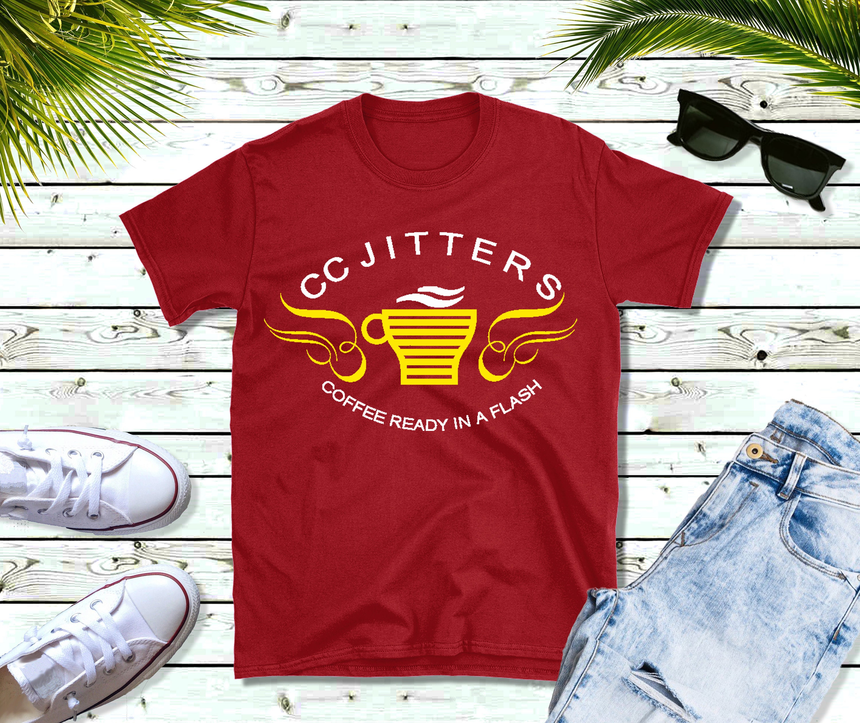 CC Jitters Coffee Shop Geek Tshirt The Flash Geek Gift Etsy