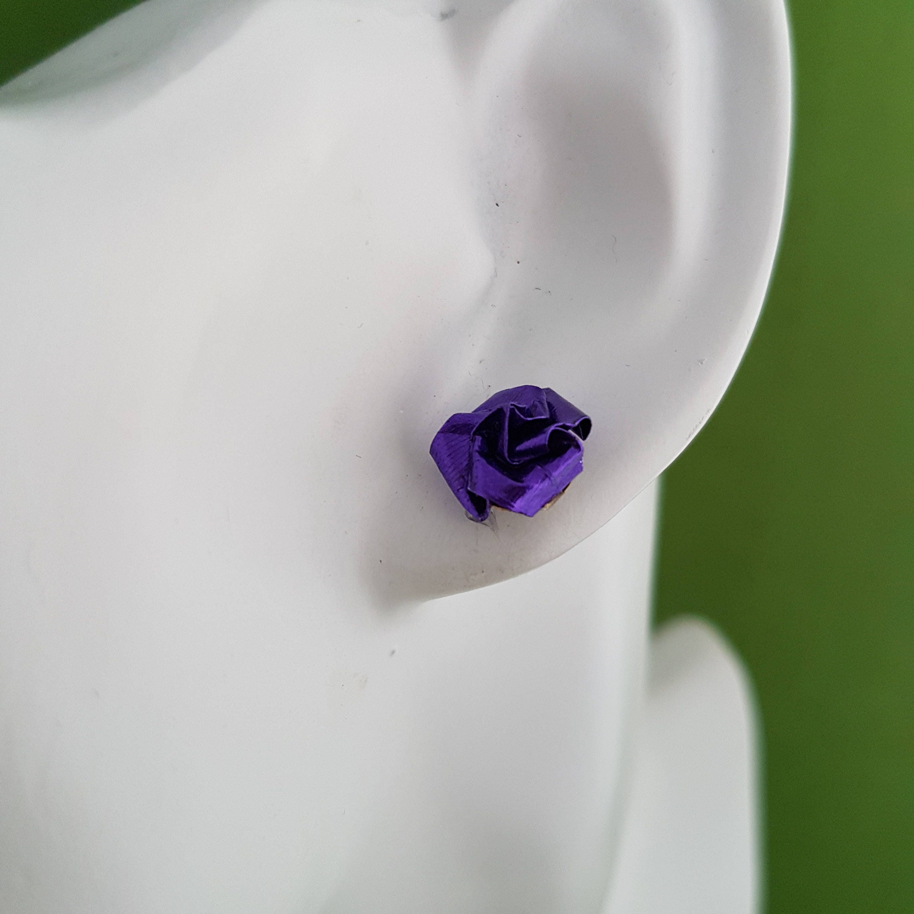 Purple stud earrings purple studs purple earrings small Etsy