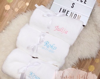 Personalised baby blanket • Name blanket • Nursery decoration • Baby gift