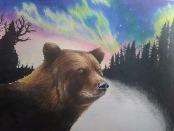 Art print POSTER Grizzly Bear