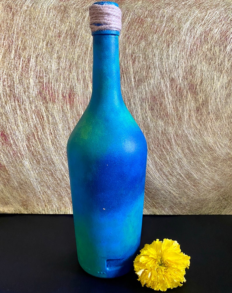 Upcycled Hand Painted Glass Bottle Recycled Into Beautiful Etsy India
