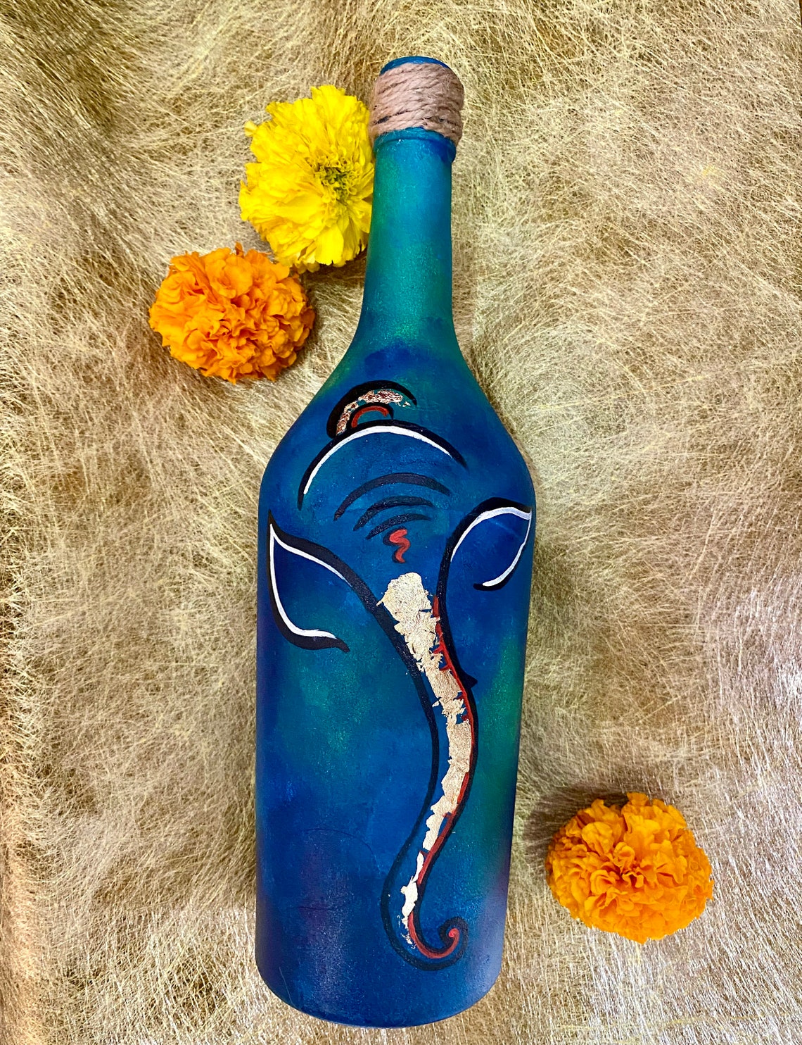 Upcycled Hand Painted Glass Bottle Recycled Into Beautiful Etsy India