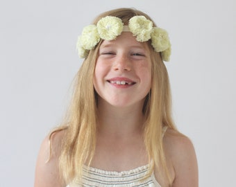 Flower Crown for Kids - Flower Crown - Buttercream Yellow, Headband, Flower Girl, Headband for kids, headband, Daisy Crown, Festival Crown
