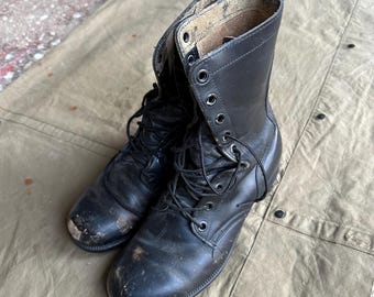 Vtg Handmade NANA Works Black Engineer Boots, Womens 7.5, Made in 