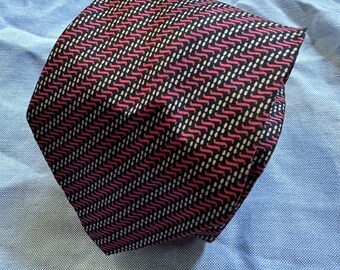 Vintage silk tie - pink and black attack