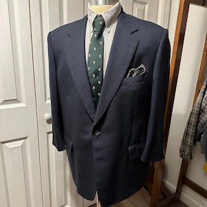 Brooks Brothers Brooksease suit 45S navy check see measurements