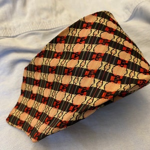Corbata de seda vintage texturizada de seda estrecha