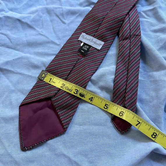 Vintage silk tie - pink and black attack - image 2