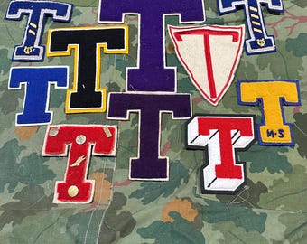 Vintage Varsity Letterman Patch - T 6+ inches