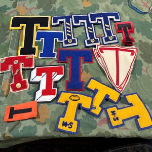 Vintage Varsity Letterman Patch - T 6+ inches
