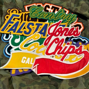Vintage varsity name patches
