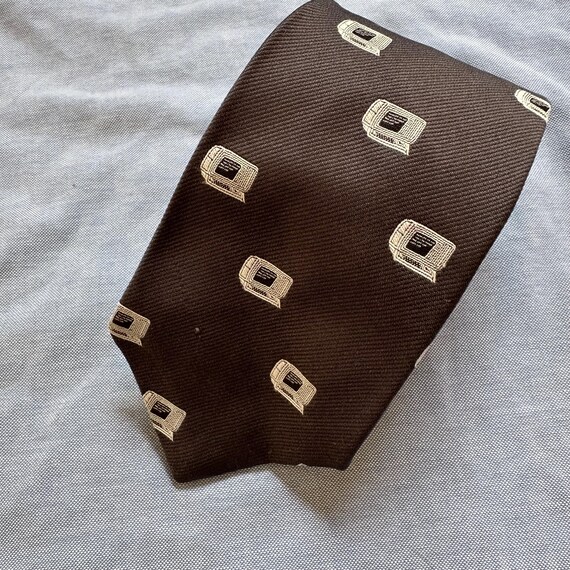 Vintage critter tie with computers or computer te… - image 1