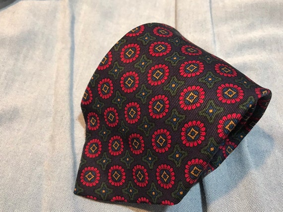 Vintage Jos A Banks Tie With Medallions Etsy