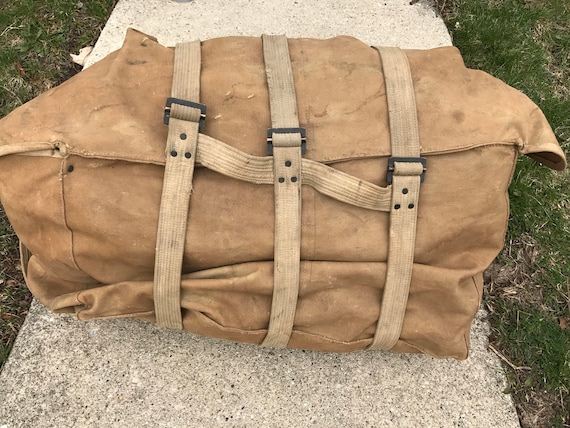Vintage US Cavalry Pannier Canvas Pack WWI/WWII