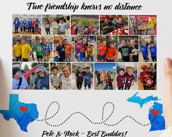 Personalized Friendship Photo Collage Print | Long Distance Friends Keepsake (Digital Download)