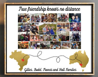 Big Photo Collage, Best Friend Long Distance Gift, Moving away, Graduation, Going away gift, Gift for a family and friends when moving