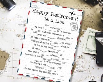 Retirement Mad Libs Game: Fun Party Activity (Digital Download)