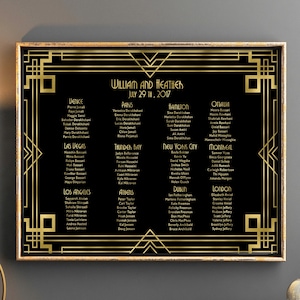 Great Gatsby Seating Chart, Roaring 20s Art Deco Style (Digital)