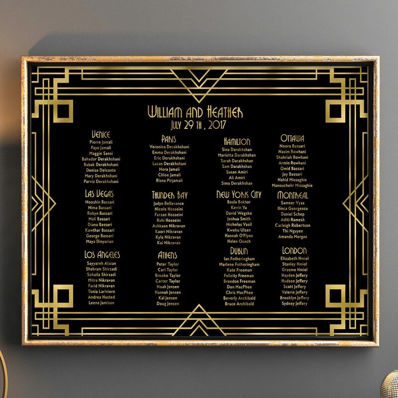 Gatsby Seating Chart Etsy