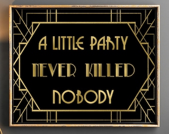 Gatsby Party Decor: Art Deco Sign, Roaring Twenties Print (PDF & JPEG)