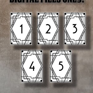 2x3 Roaring 20s table numbers, 1-35 table numbers, Art Deco decoration table numbers, Wedding table numbers, 1920s signs, digital files